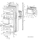 FRESH FOOD DOOR Diagram and Parts List for MSG28DHBAWW  General Electric Refrigerator