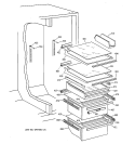 SHELF PARTS Diagram and Parts List for MSG28DHBAWW  General Electric Refrigerator