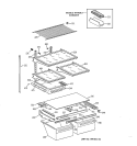 SHELF PARTS Diagram and Parts List for MTX21DABLRAA  General Electric Refrigerator
