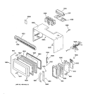 CASE, DOOR & CONTROLS Diagram and Parts List for JVM1350SY02  General Electric Microwave
