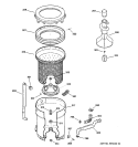 TUB, BASKET & AGITATOR Diagram and Parts List for WKXR2100TBAA  General Electric Washer