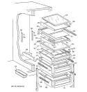 FRESH FOOD SHELVES Diagram and Parts List for TFG25PAAAWW  General Electric Refrigerator