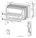 FREEZER DOOR Diagram and Parts List for TBX18CIBKRWW  General Electric Refrigerator