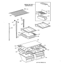 SHELF PARTS Diagram and Parts List for TBX18JIBKRBB  General Electric Refrigerator