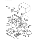 BOTTOM PLATE & INTERNAL PARTS Diagram and Parts List for JE1040GY01  General Electric Microwave