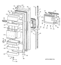 FRESH FOOD DOOR Diagram and Parts List for TFG28PFCBBB  General Electric Refrigerator
