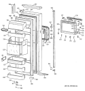 FRESH FOOD DOOR Diagram and Parts List for TPG24BFCBBB  General Electric Refrigerator