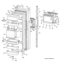 FRESH FOOD DOOR Diagram and Parts List for TFG28ZFCBWH  General Electric Refrigerator