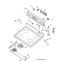 CONTROL PANEL & COOKTOP Diagram and Parts List for JBP60BY5WH  General Electric Range
