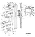 FRESH FOOD DOOR Diagram and Parts List for MSK28DHBAAA  General Electric Refrigerator