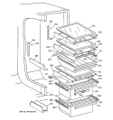 FRESH FOOD SECTION Diagram and Parts List for MSK30DHBAAA  General Electric Refrigerator
