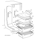 FRESH FOOD SECTION Diagram and Parts List for MST20GABAWW  General Electric Refrigerator