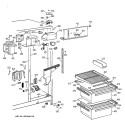 FRESH FOOD SECTION Diagram and Parts List for MSZ20BWBAWW  General Electric Refrigerator