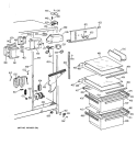 FRESH FOOD SECTION Diagram and Parts List for MSZ20GWBAWW  General Electric Refrigerator
