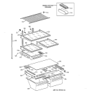 SHELF PARTS Diagram and Parts List for MTX18DABLRAA  General Electric Refrigerator