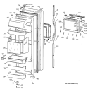 FRESH FOOD DOOR Diagram and Parts List for MSG28DHCBWW  General Electric Refrigerator