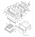 DOOR & DRAWER PARTS Diagram and Parts List for JBP75AY5  General Electric Range