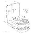 FRESH FOOD SECTION Diagram and Parts List for TFX20JABBAA  General Electric Refrigerator