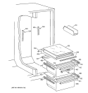 FRESH FOOD SECTION Diagram and Parts List for TFX22JABBWW  General Electric Refrigerator
