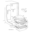 FRESH FOOD SECTION Diagram and Parts List for TFX22JRBBWW  General Electric Refrigerator