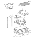 SHELF PARTS Diagram and Parts List for TBT18JABNRWW  General Electric Refrigerator