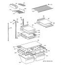SHELF PARTS Diagram and Parts List for TBT24JABNRWW  General Electric Refrigerator