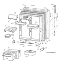 FRESH FOOD DOOR Diagram and Parts List for TBT25PABNRAA  General Electric Refrigerator