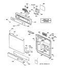 ESCUTCHEON & DOOR ASSEMBLY Diagram and Parts List for GSC3200ZZ0BL  General Electric Dishwasher