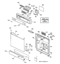 ESCUTCHEON & DOOR ASSEMBLY Diagram and Parts List for GSC3430ZZ0WW  General Electric Dishwasher