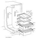 FRESH FOOD SECTION Diagram and Parts List for TFX22QRBBAA  General Electric Refrigerator