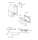 CONTROLS PANEL, DOOR & WIRING Diagram and Parts List for JE1240GW02  General Electric Microwave