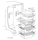 FRESH FOOD SHELVES Diagram and Parts List for CSG28DHCBWW  Hotpoint Refrigerator