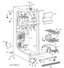 FREEZER SECTION Diagram and Parts List for TFX25PABBWW  General Electric Refrigerator