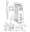 FREEZER DOOR Diagram and Parts List for TFG25PEBBWH  General Electric Refrigerator