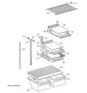 SHELF PARTS Diagram and Parts List for TBI18JIBPRWW  General Electric Refrigerator