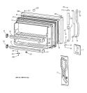 Part Location Diagram of WR12X10097 GE PK HANDLE  ASM. White 24'