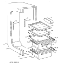 FRESH FOOD SHELVES Diagram and Parts List for CSX25DPBBWW  Hotpoint Refrigerator