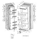 DOORS Diagram and Parts List for MSX20BABBWH  General Electric Refrigerator