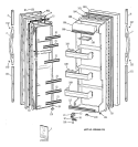 DOORS Diagram and Parts List for TFJ20JABBAA  General Electric Refrigerator