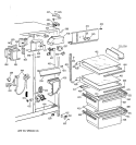 FRESH FOOD SECTION Diagram and Parts List for TFJ20JABBAA  General Electric Refrigerator