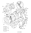 TUB & MOTOR Diagram and Parts List for WSXH208V1WW  General Electric Washer