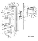 FRESH FOOD DOOR Diagram and Parts List for TFG28ZFBBWH  General Electric Refrigerator