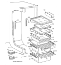FRESH FOOD SHELVES Diagram and Parts List for TFG28ZFBBWH  General Electric Refrigerator