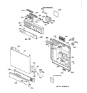 ESCUTCHEON & DOOR ASSEMBLY Diagram and Parts List for GSD3920C02BB  General Electric Dishwasher