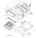 DOOR & DRAWER PARTS Diagram and Parts List for JGBP79BEA2BB  General Electric Range