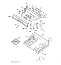 CONTROL PANEL & COOKTOP Diagram and Parts List for JGBP27BEA3AD  General Electric Range