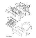 DOOR & DRAWER PARTS Diagram and Parts List for LGB356WEA2WW  General Electric Range