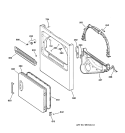 CABINET FRONT Diagram and Parts List for DCLR333EV0WW  General Electric Dryer