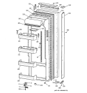 FRESH FOOD DOOR Diagram and Parts List for TPG21KRBBWH  General Electric Refrigerator