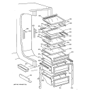 FRESH FOOD SHELVES Diagram and Parts List for TPG21PRBBWW  General Electric Refrigerator